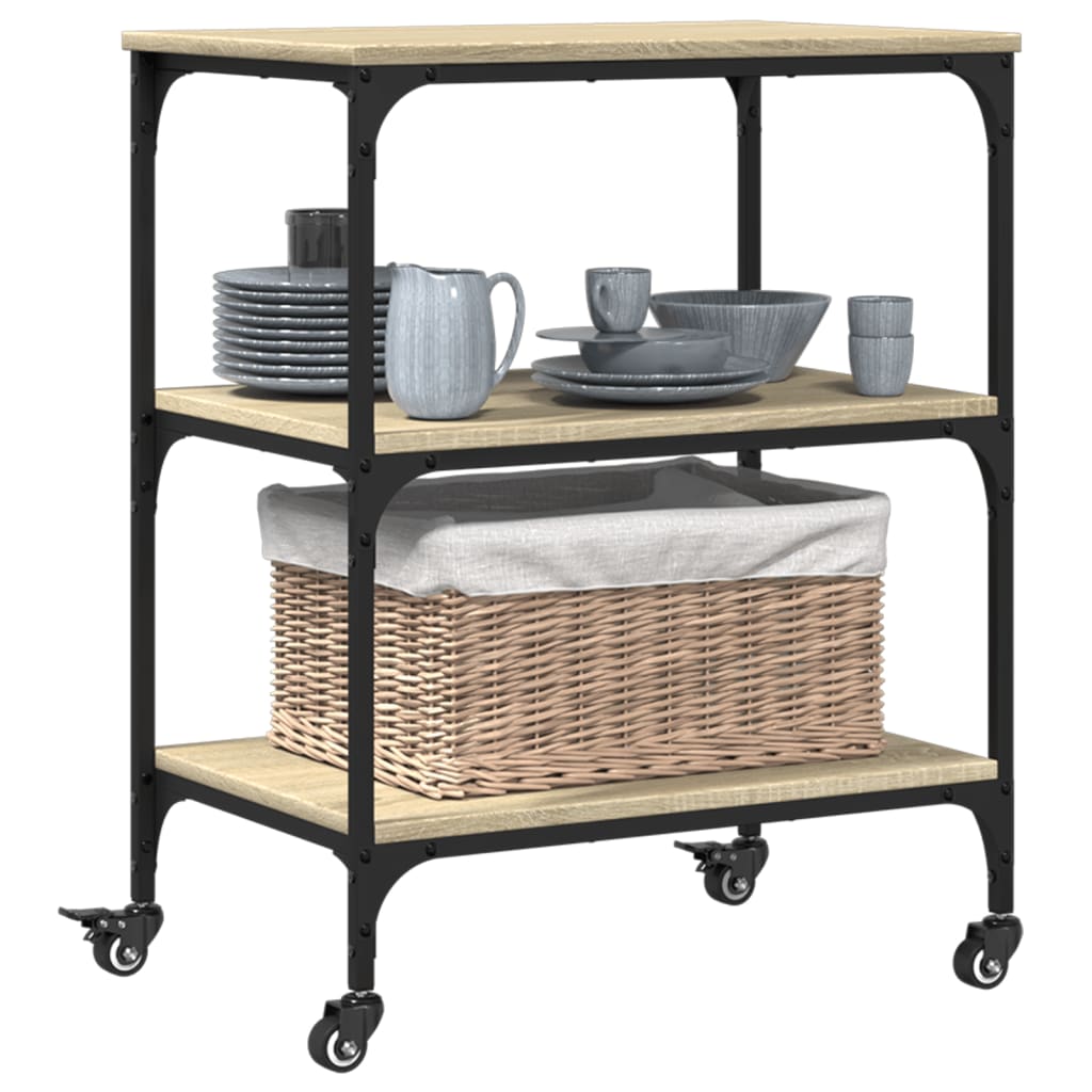 Kitchen Trolley Sonoma Oak 60x41x76 cm Engineered Wood